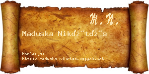 Maduska Nikétás névjegykártya